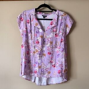 Buffalo David Bitton Purple Floral Blouse